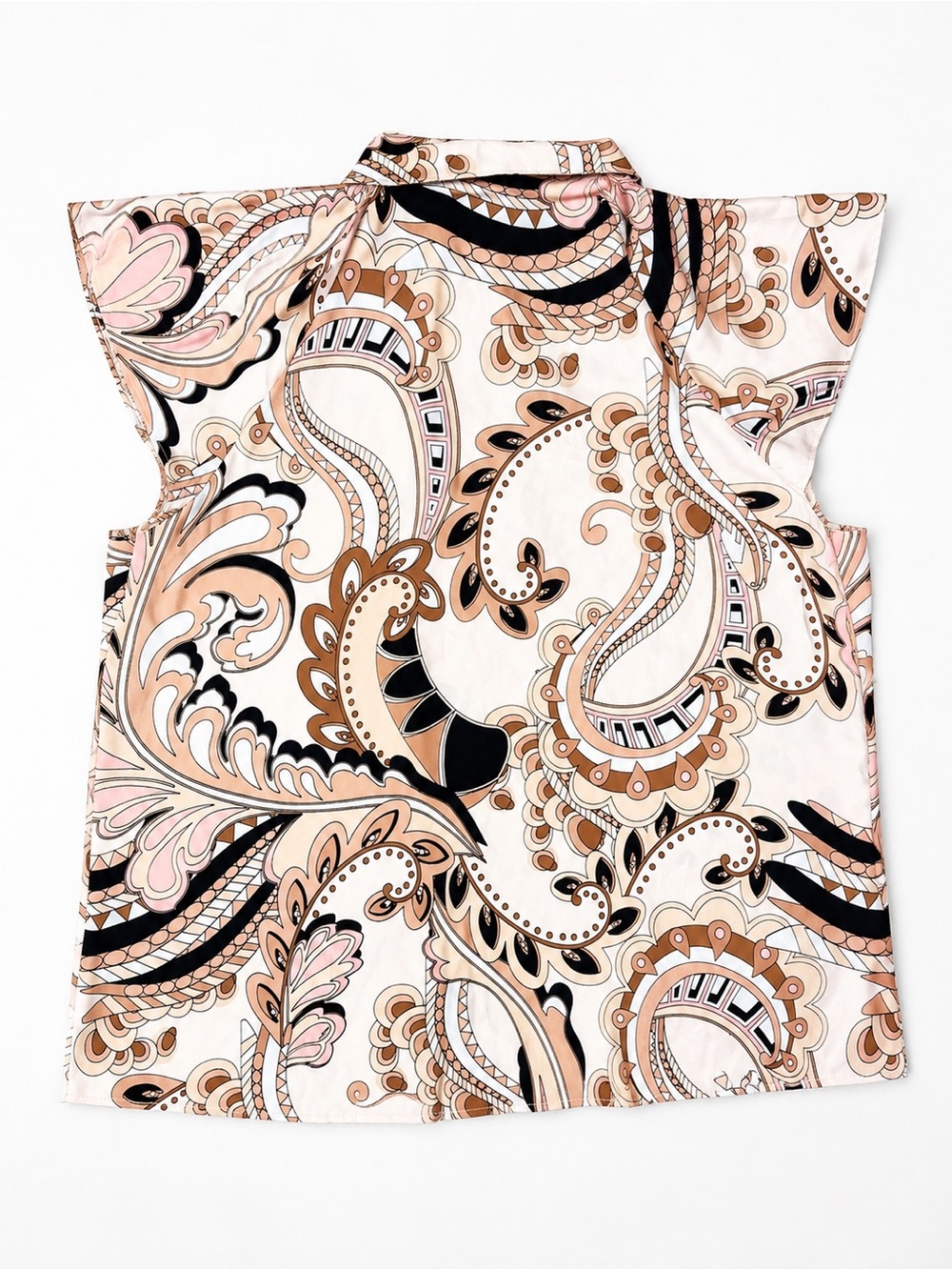 White House Black Market Flutter Sleeve Crepe Shell Blouse L - Picture 3 of 11